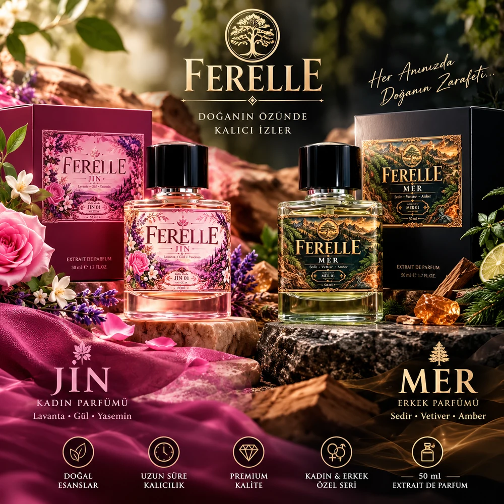 FERELLE JIN ve MER parfüm koleksiyonunun tanıtım görseli